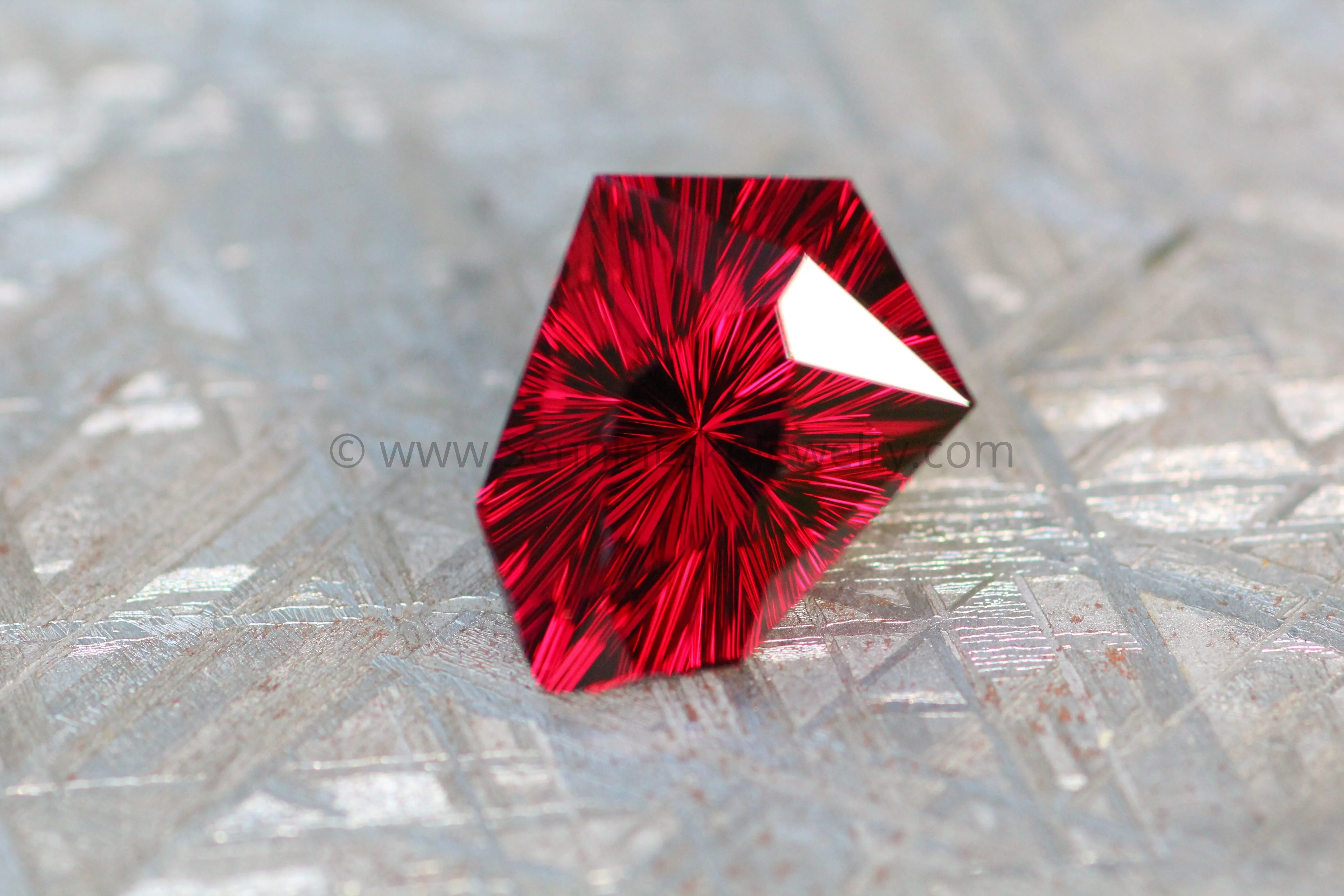 12 Carat Fantasy Cut Rhodolite Garnet - Custom Kite, 16.7x12.5mm