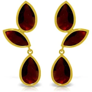 13 Carat 14K Solid Yellow Gold Alexandra Garnet Earrings