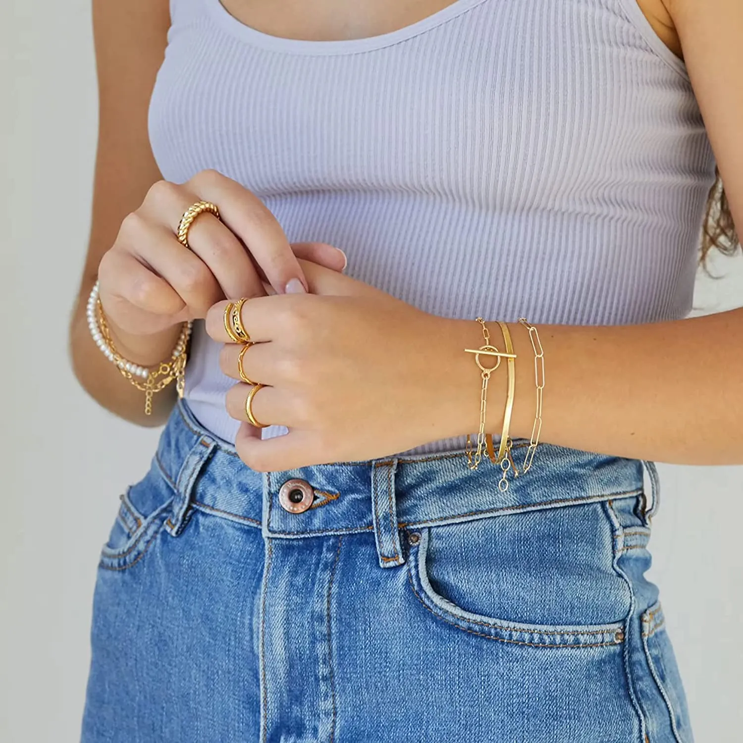 14K Gold Chain Bracelet for Women
