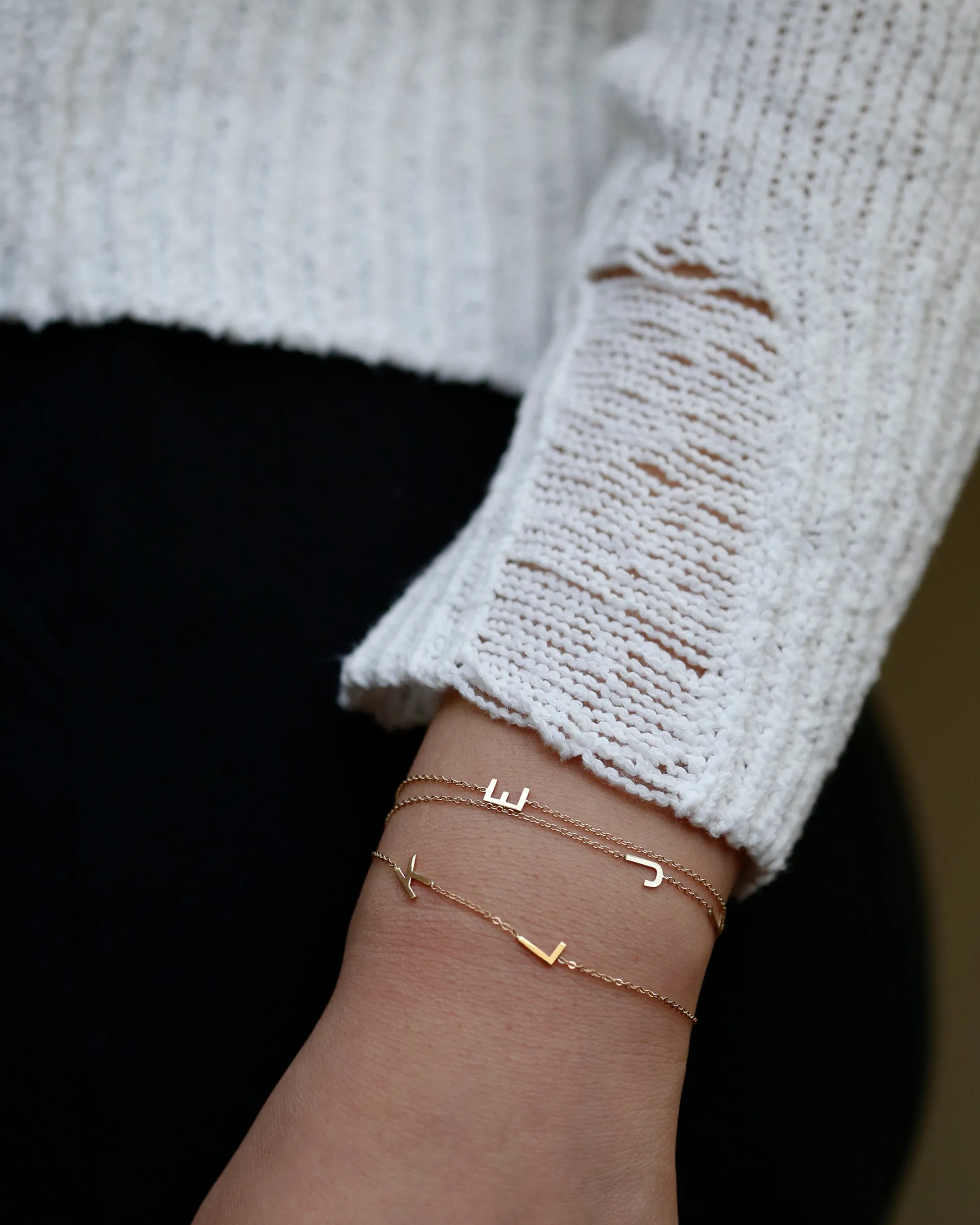 14K Initial Bracelet