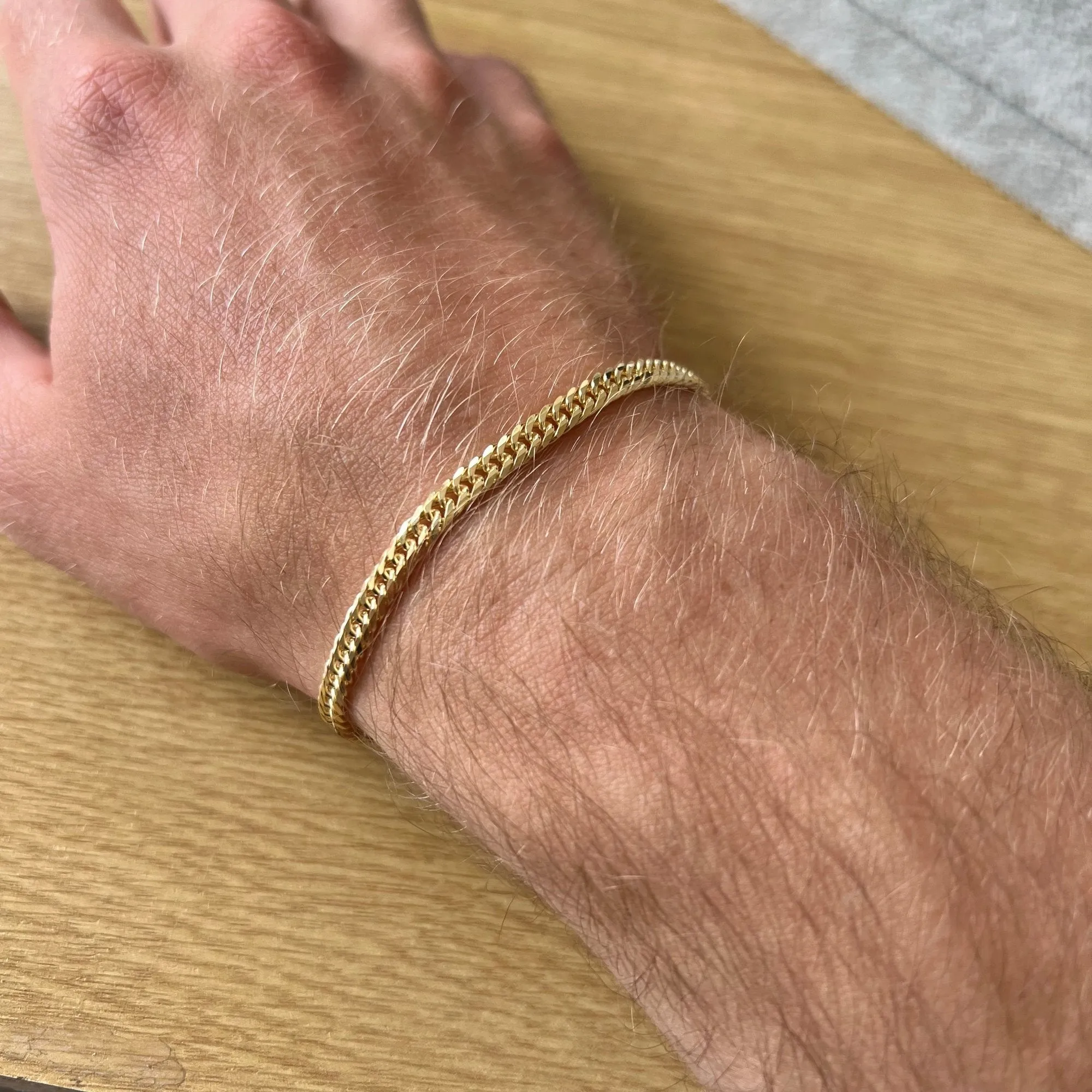 23K Gold Flat Cuban Bracelet (4MM)