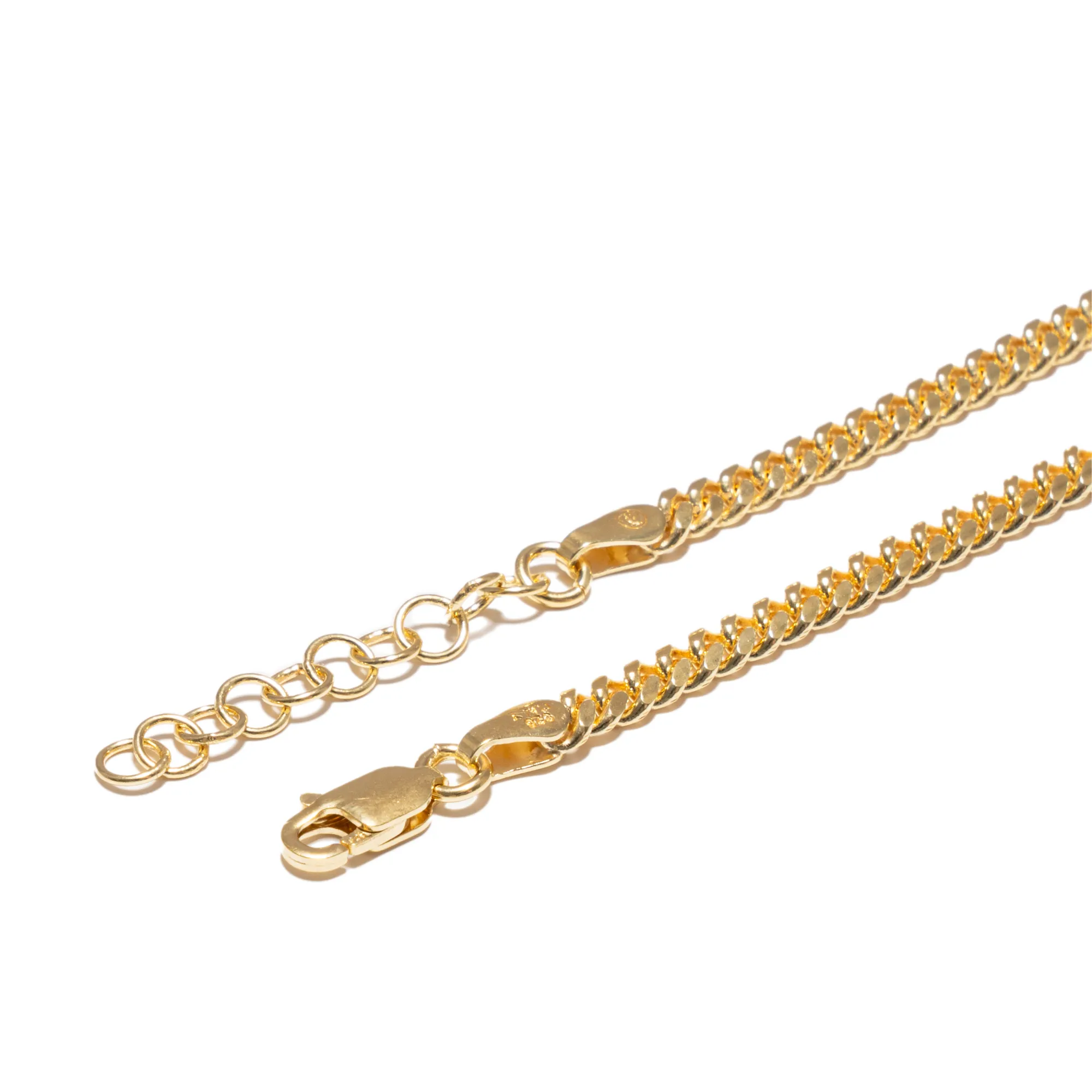 23K Gold Flat Cuban Bracelet (4MM)