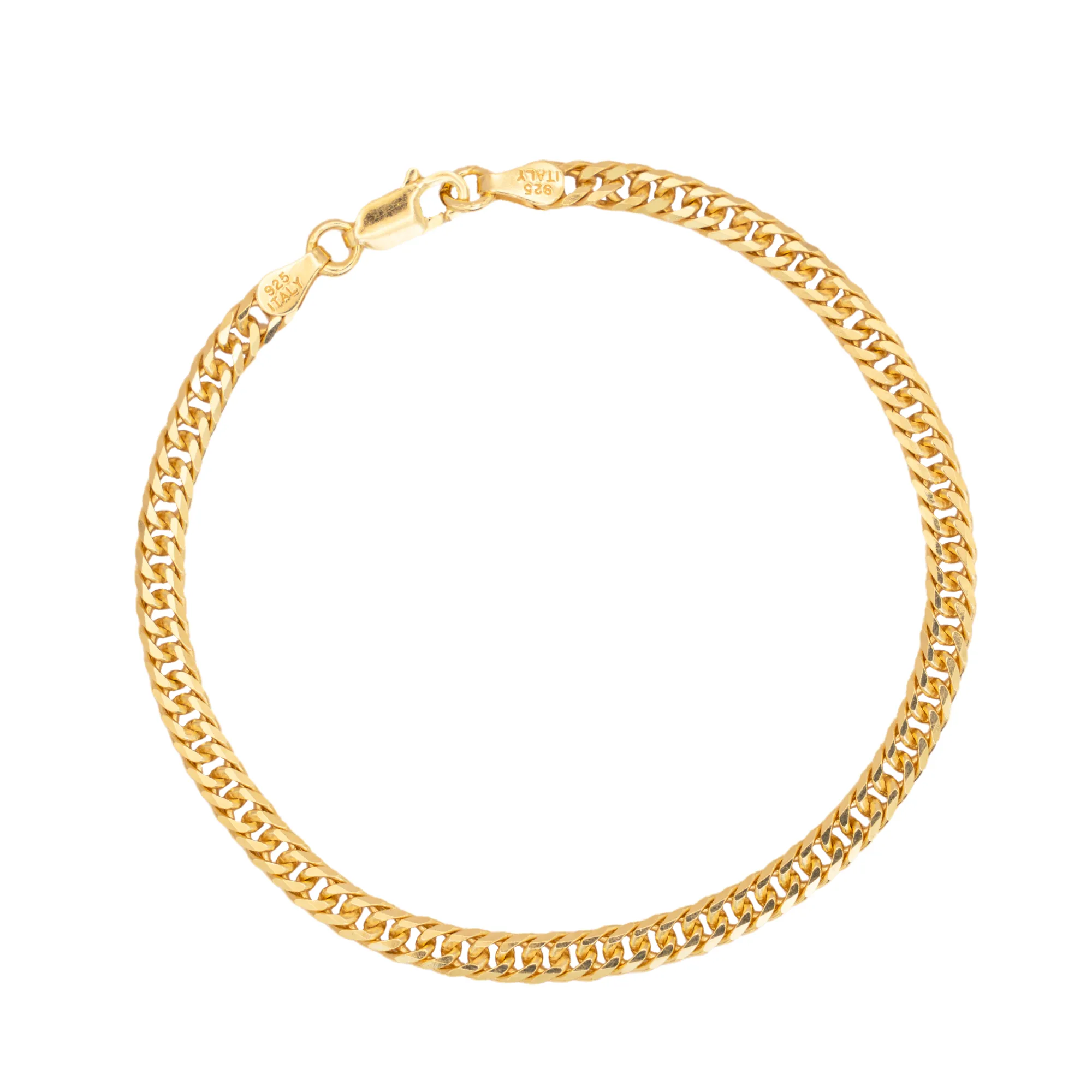 23K Gold Flat Cuban Bracelet (4MM)
