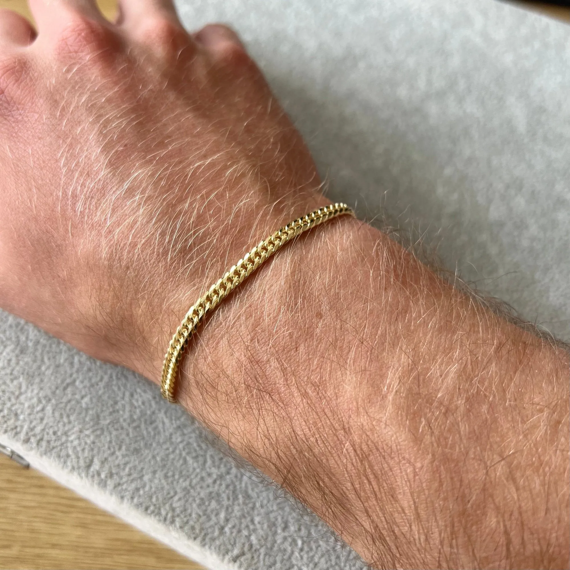 23K Gold Flat Cuban Bracelet (4MM)