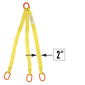 2"x4' (2 ply) Triple Leg Nylon Sling w/ Master Link Both Ends