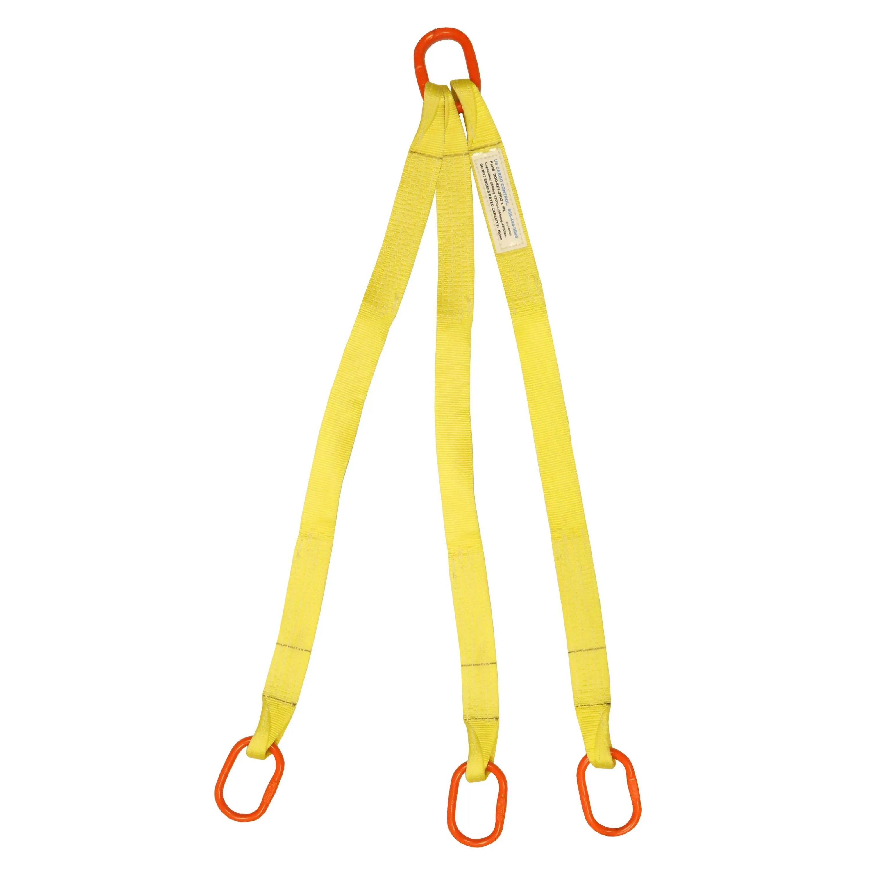 2"x4' (2 ply) Triple Leg Nylon Sling w/ Master Link Both Ends