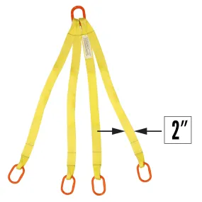2"x5' (2 ply) Quad Leg Nylon Sling w/ Master Link Both Ends