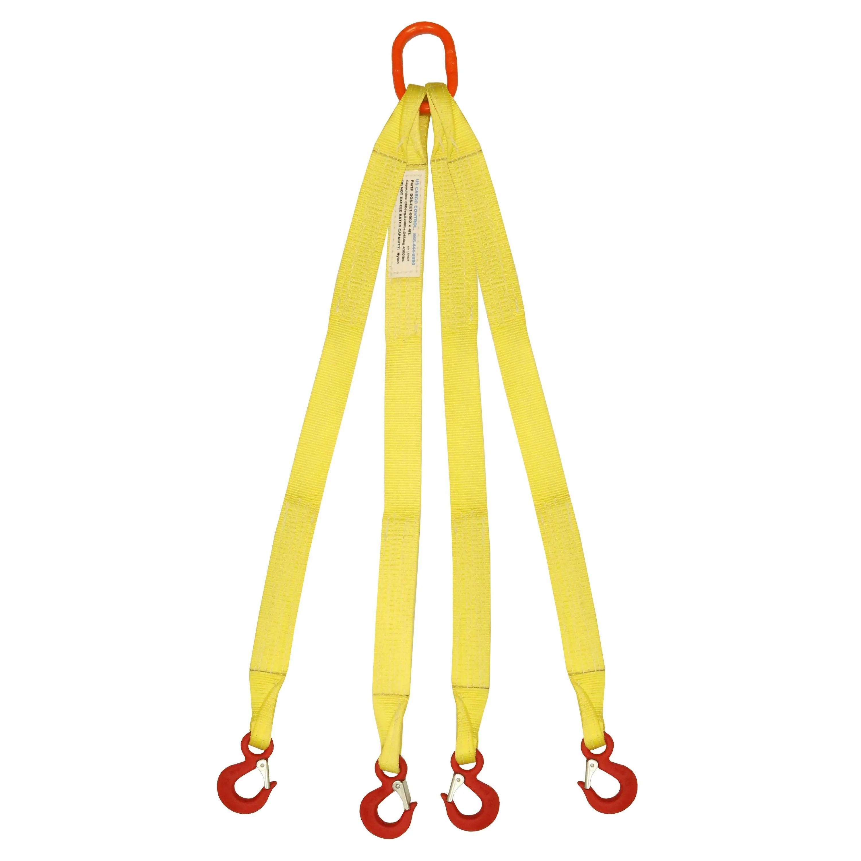 2"x6' (1 ply) Quad Leg Nylon Sling w/ Master Link & Sling Hook