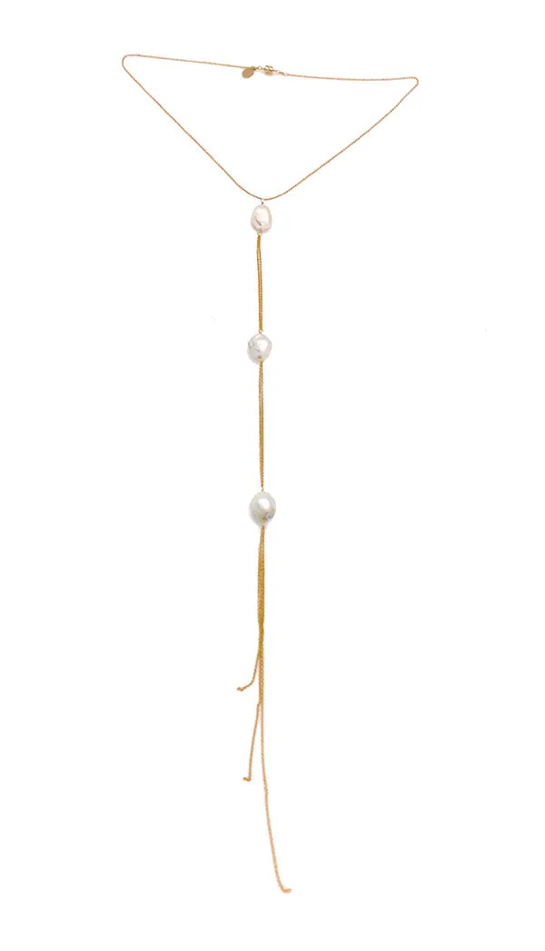 3 Pearl Tassle Necklace
