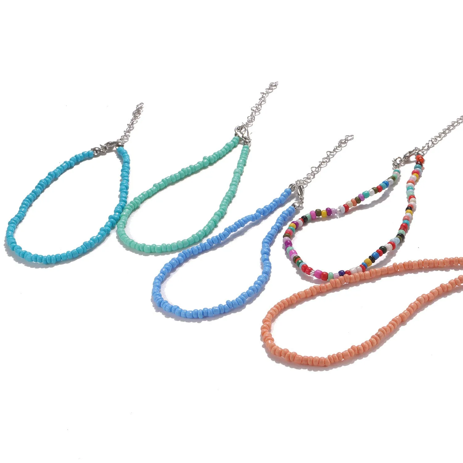 3mm Medium Colorful Bead Beach Anklet