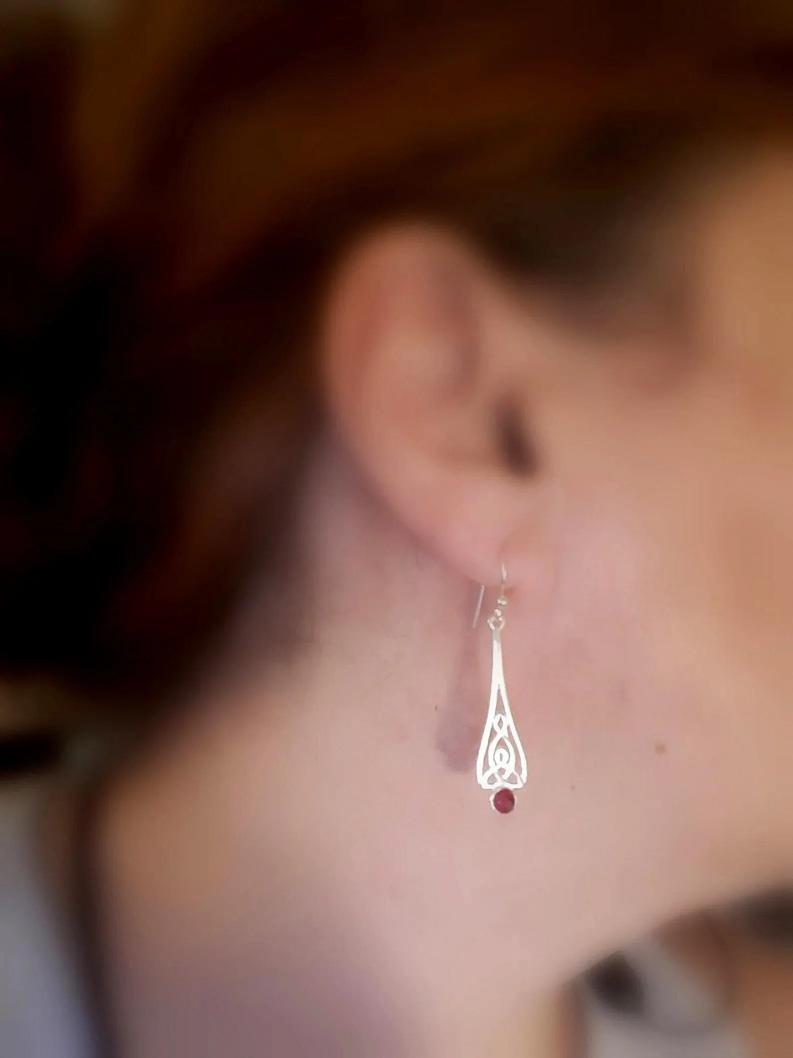 925 sterling silver Armenian ornament jewelry with natural garnet