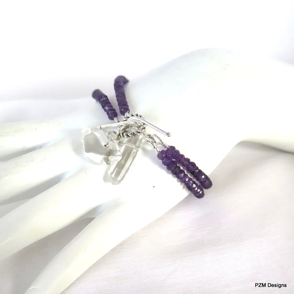Amethyst Double Strand Handmade Bracelet