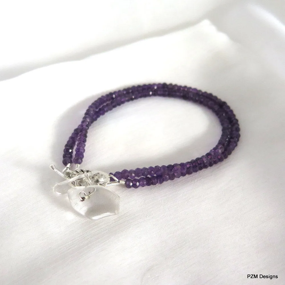 Amethyst Double Strand Handmade Bracelet
