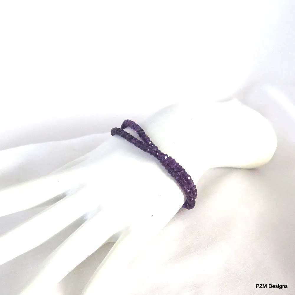 Amethyst Double Strand Handmade Bracelet