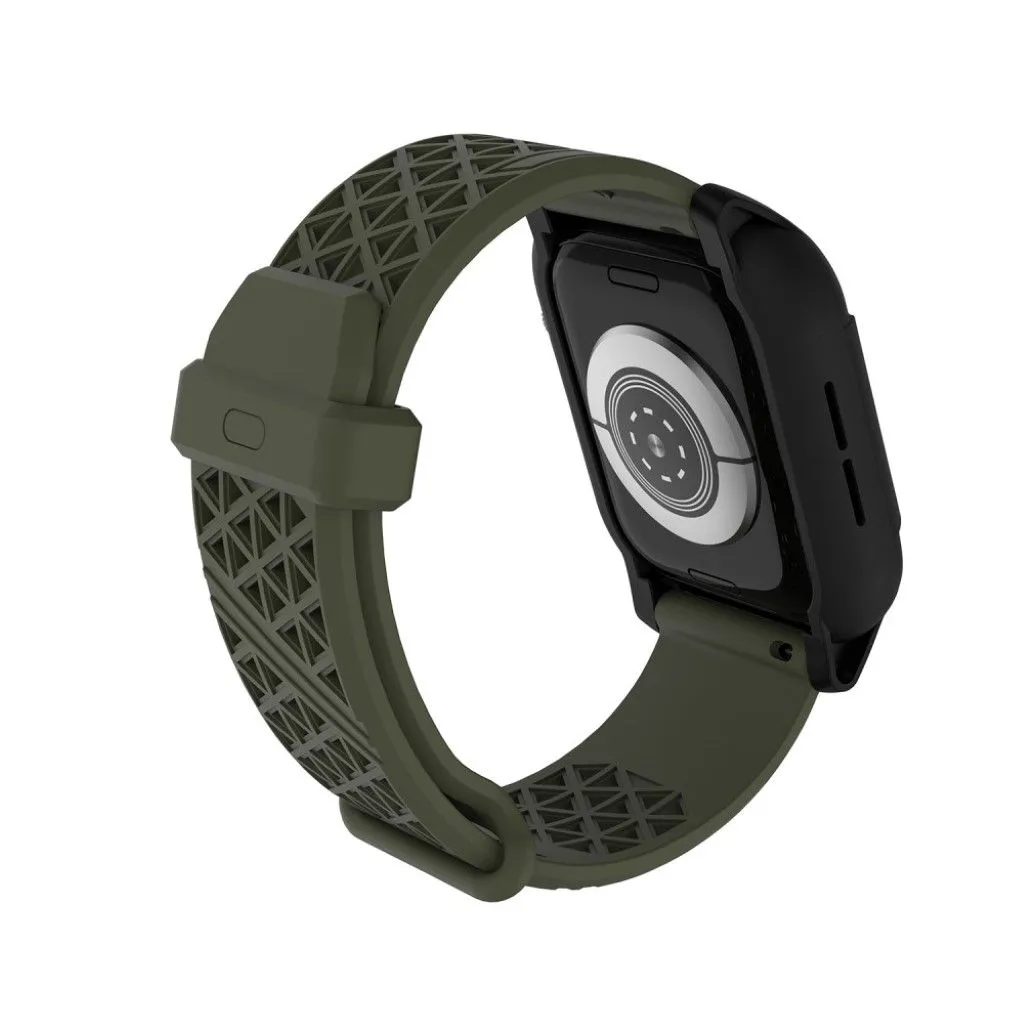 Apple Watch Series 5 44mm durable silicone watch band - Army Green / Black