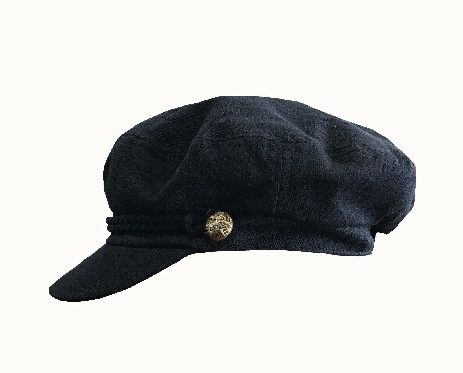 Black Cotton Greek Fisherman Hat