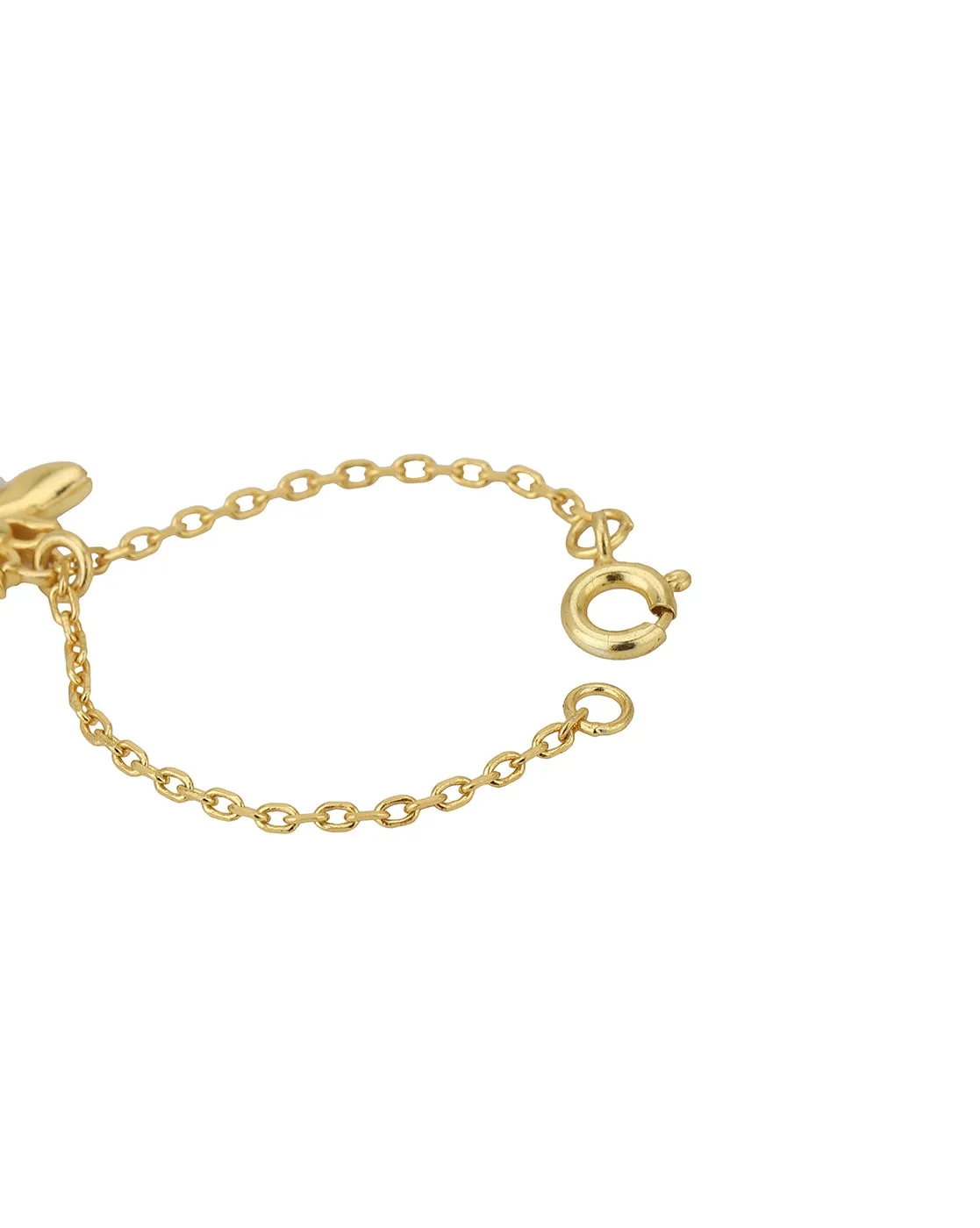 Carlton London Gold Plated Cz Studded Bee Shape Watch Charm For Women