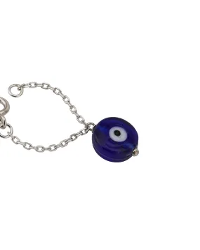 Carlton London Rhodium-Plated Silver-Toned Evil Eye Bead Non-Studded Watch Charm For Women