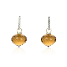 Citrine White Diamond Earrings