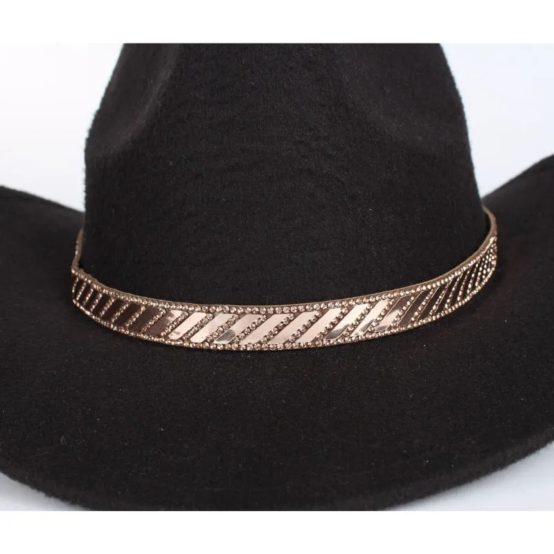 Cowboy Crystal Leather Hat Bands