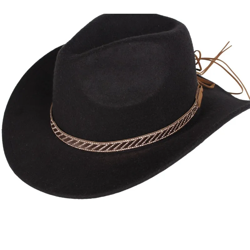 Cowboy Crystal Leather Hat Bands