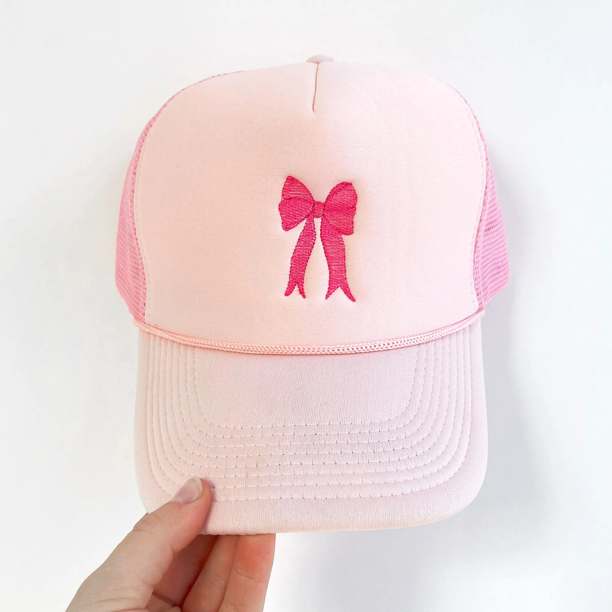 Embroidered Bow Trucker Hat