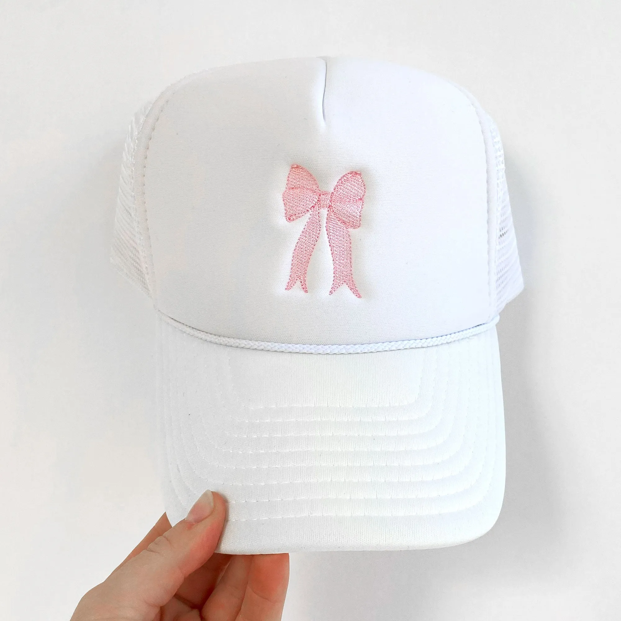 Embroidered Bow Trucker Hat