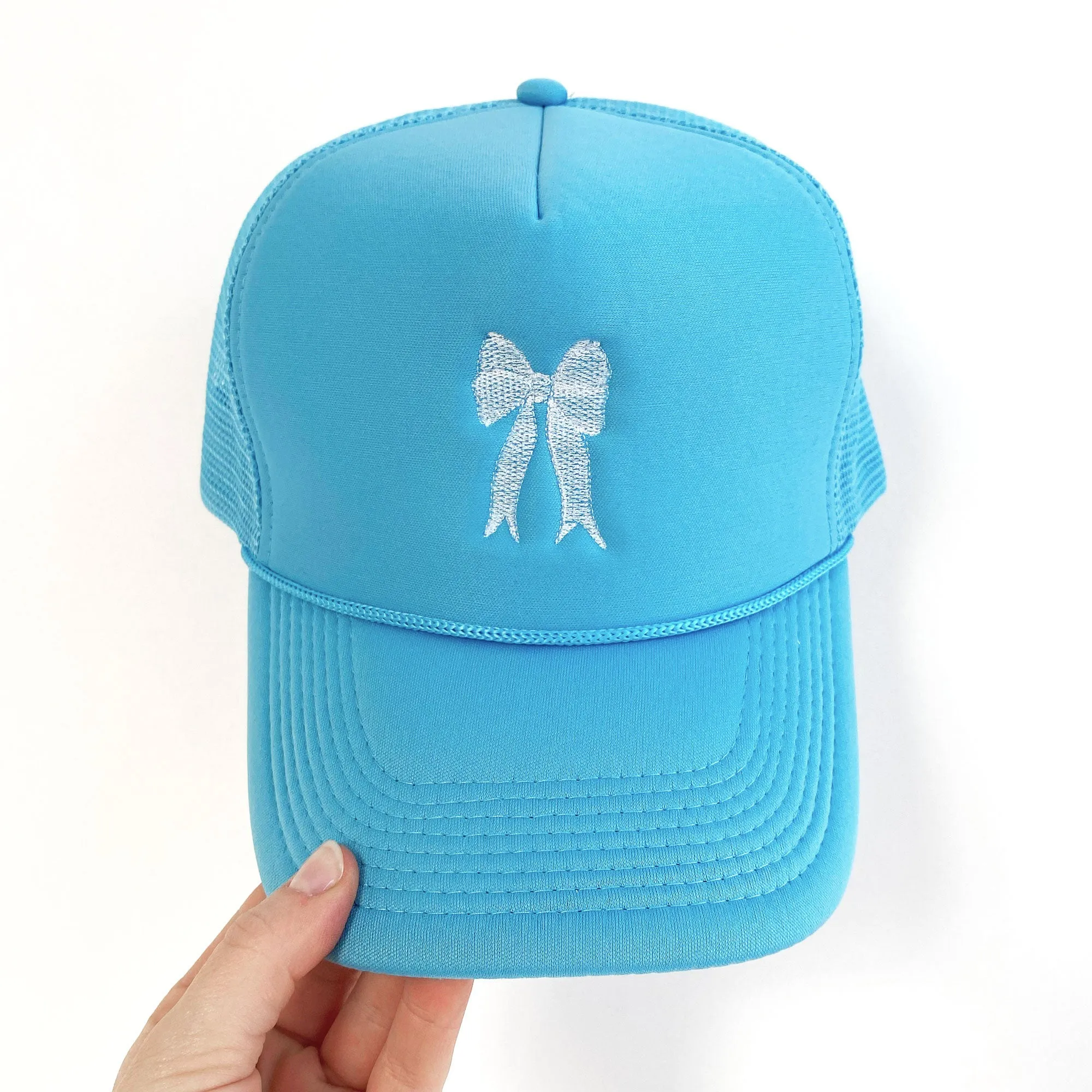 Embroidered Bow Trucker Hat