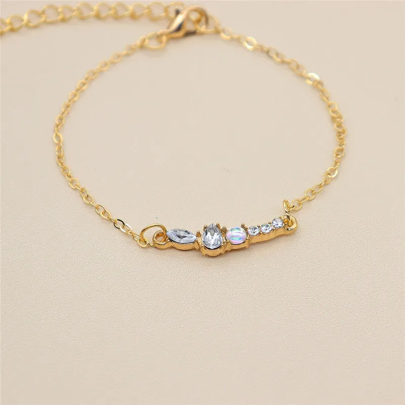 Geometric Diamond-studded Rhombus Chain Bracelet