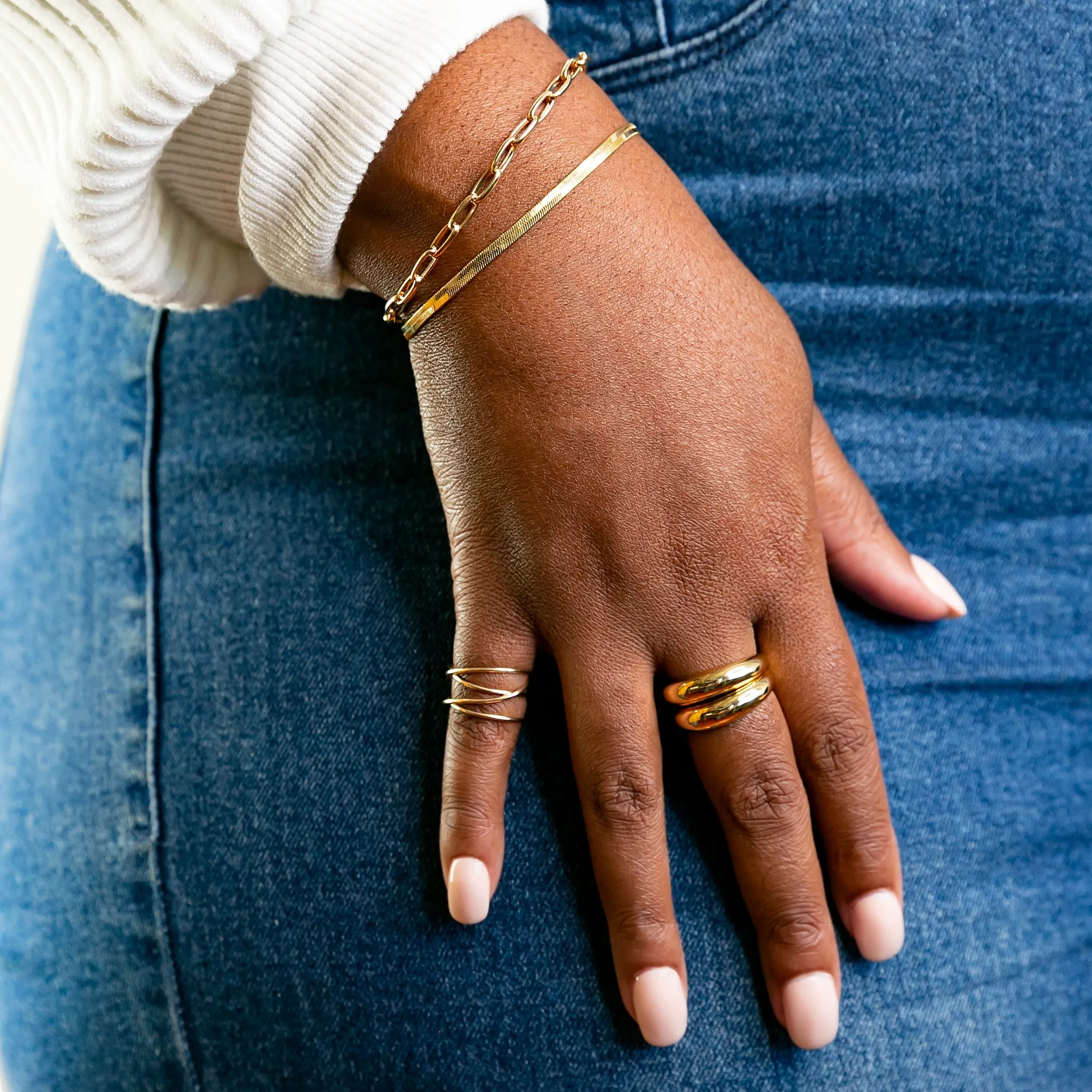 Gigi Herringbone Chain Bracelet