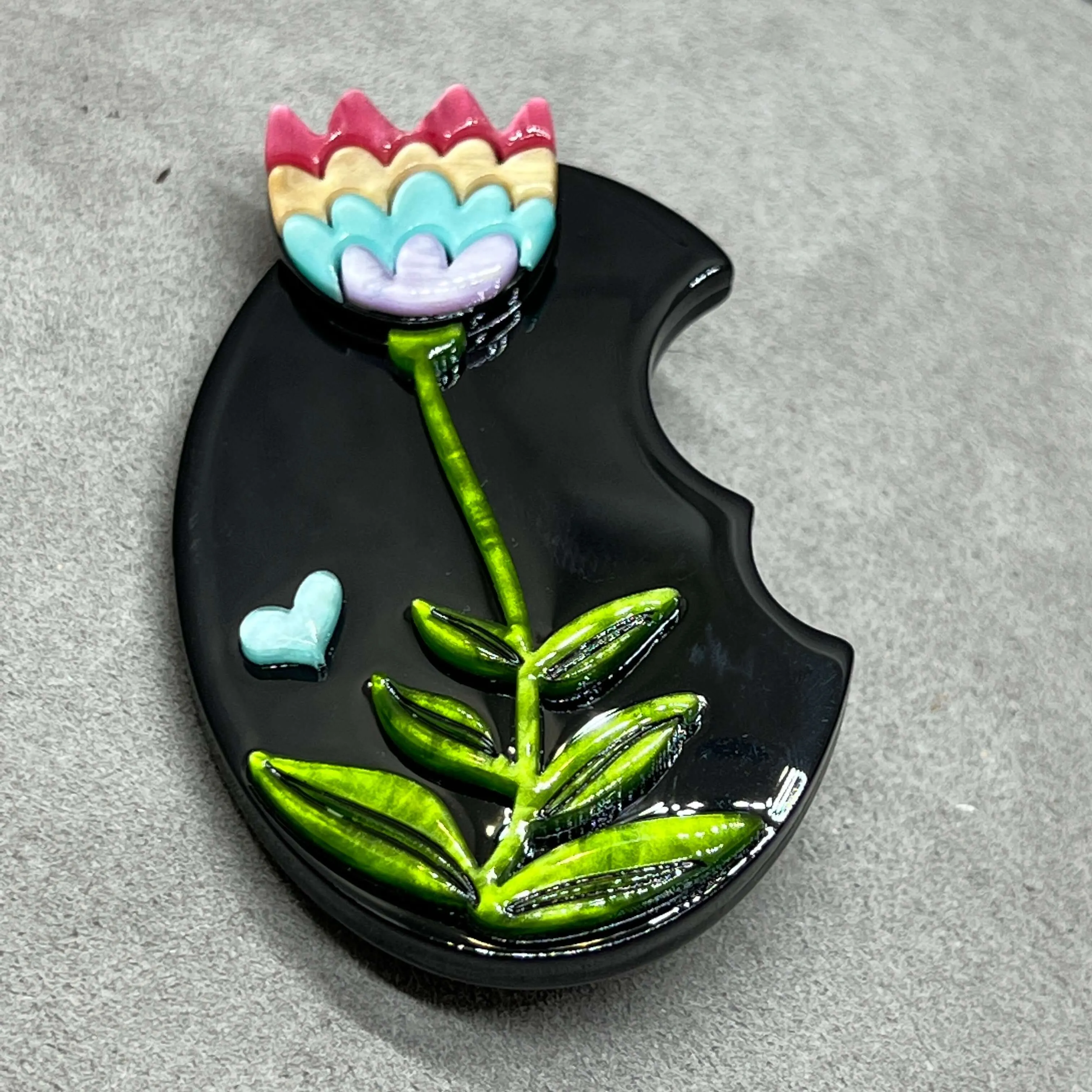 Handmade Acrylic Art Brooch - The Eternal Tulip