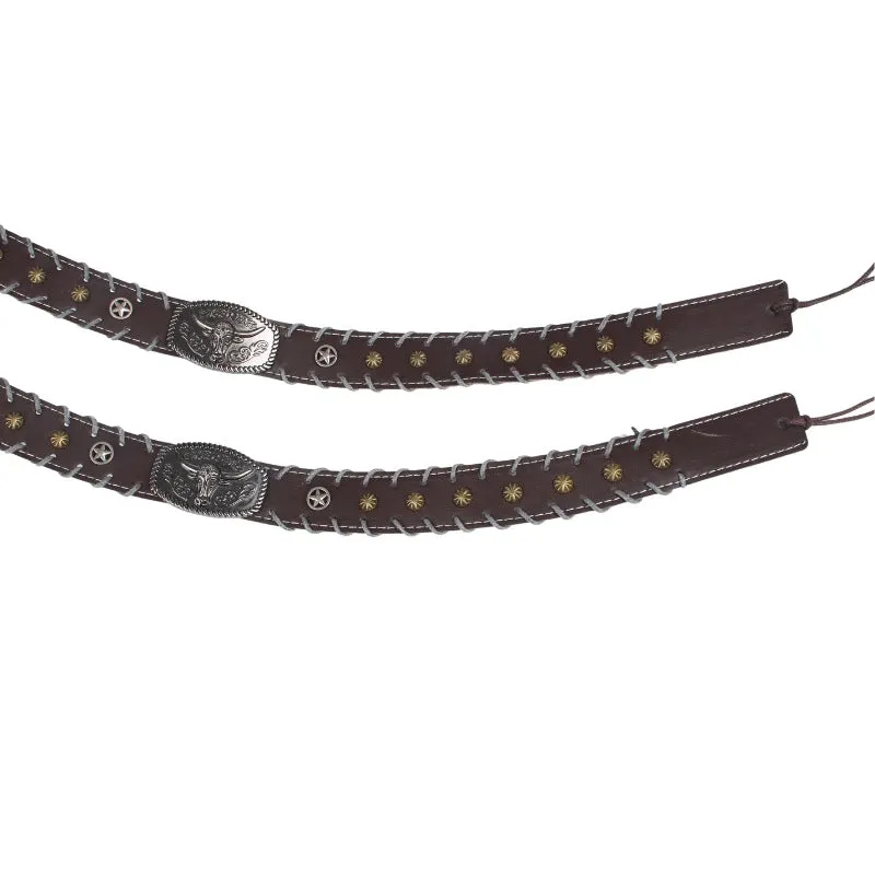 Handwoven Bison Head Leather Hat  Hat Bands