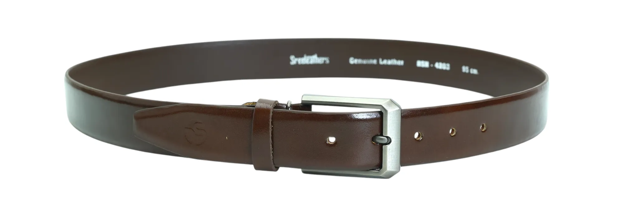 Mens Formal leather Belt 40409(BROWN)