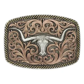 Montana Silversmith Tri-Color Champion Texas Longhorn Buckle