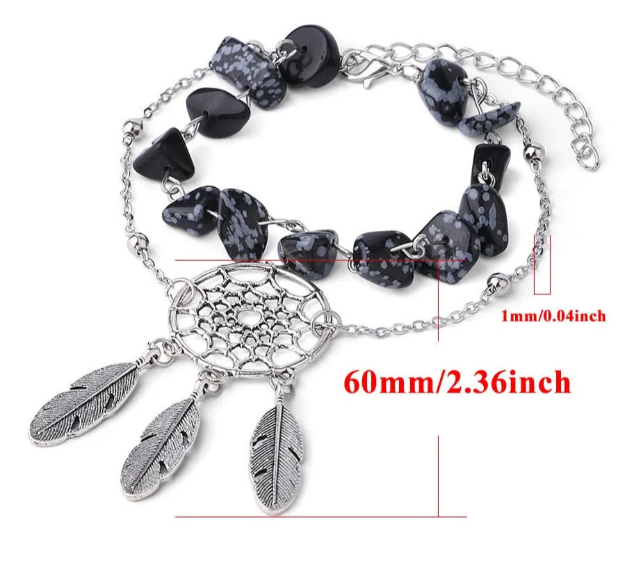 Natural Stone Chip Two Layer Shell Pearl Ankle