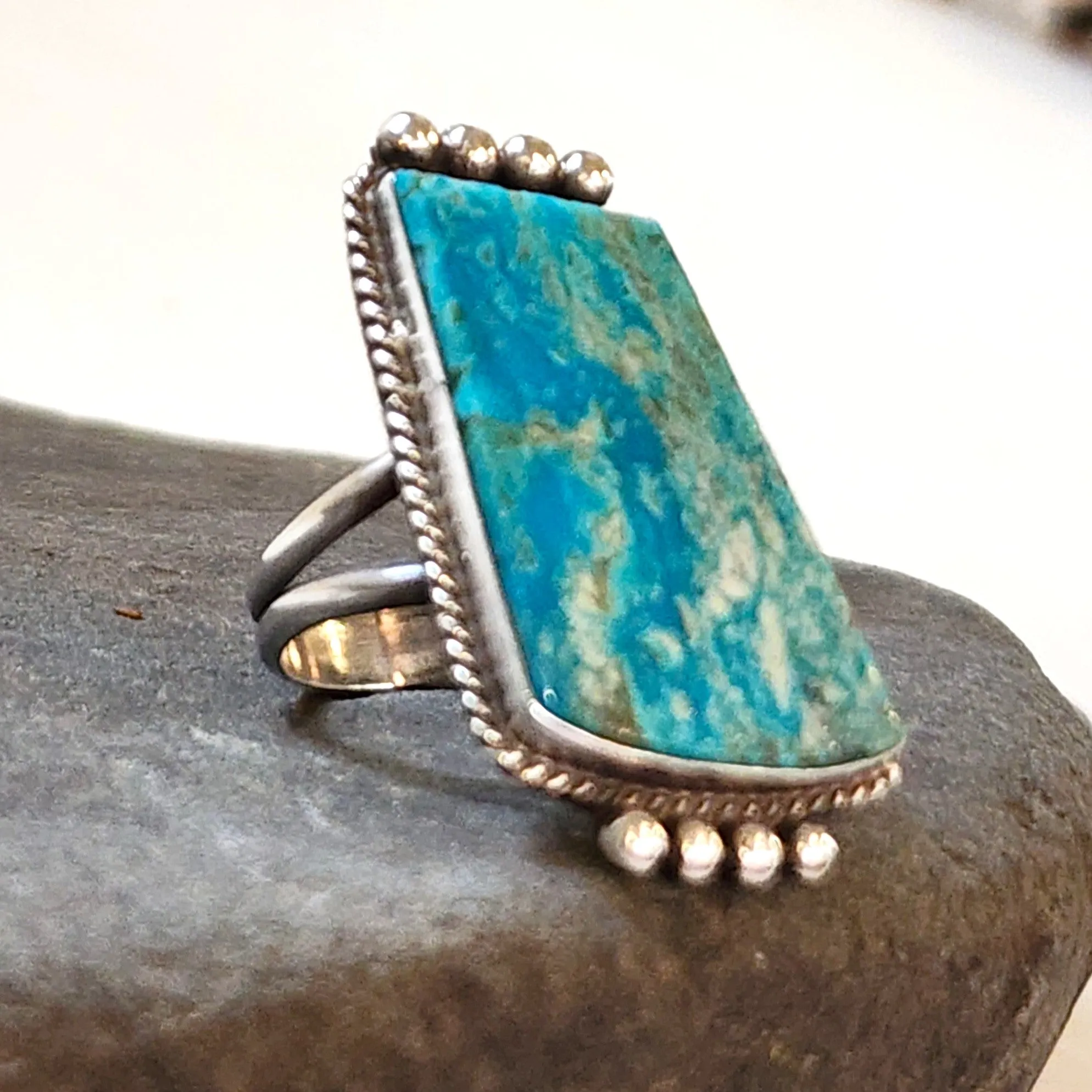 Navajo Caribbean Blue Ring - Size 8.5
