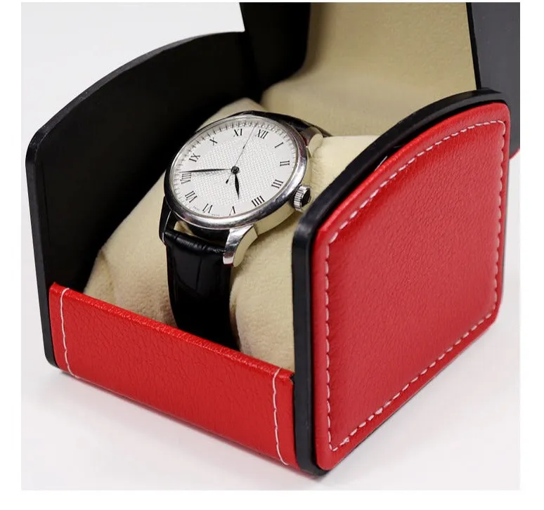Pu Leather Watch Case Display Holder Organizer
