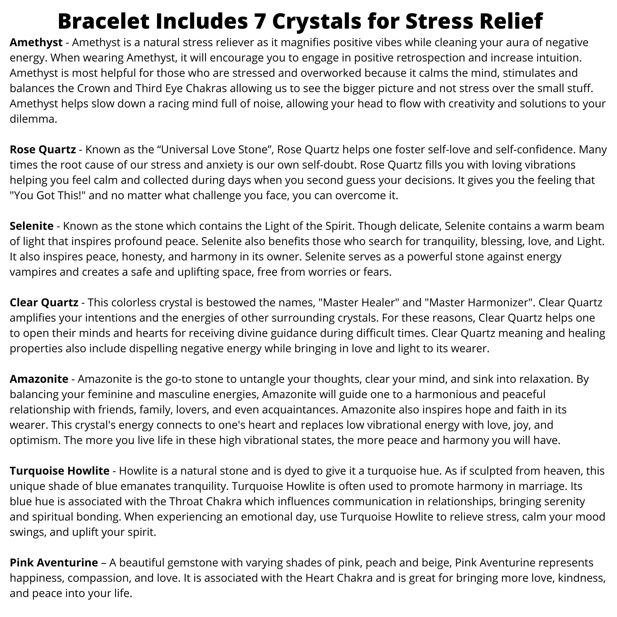 Relieve Stress Anxiety Crystal Bracelet