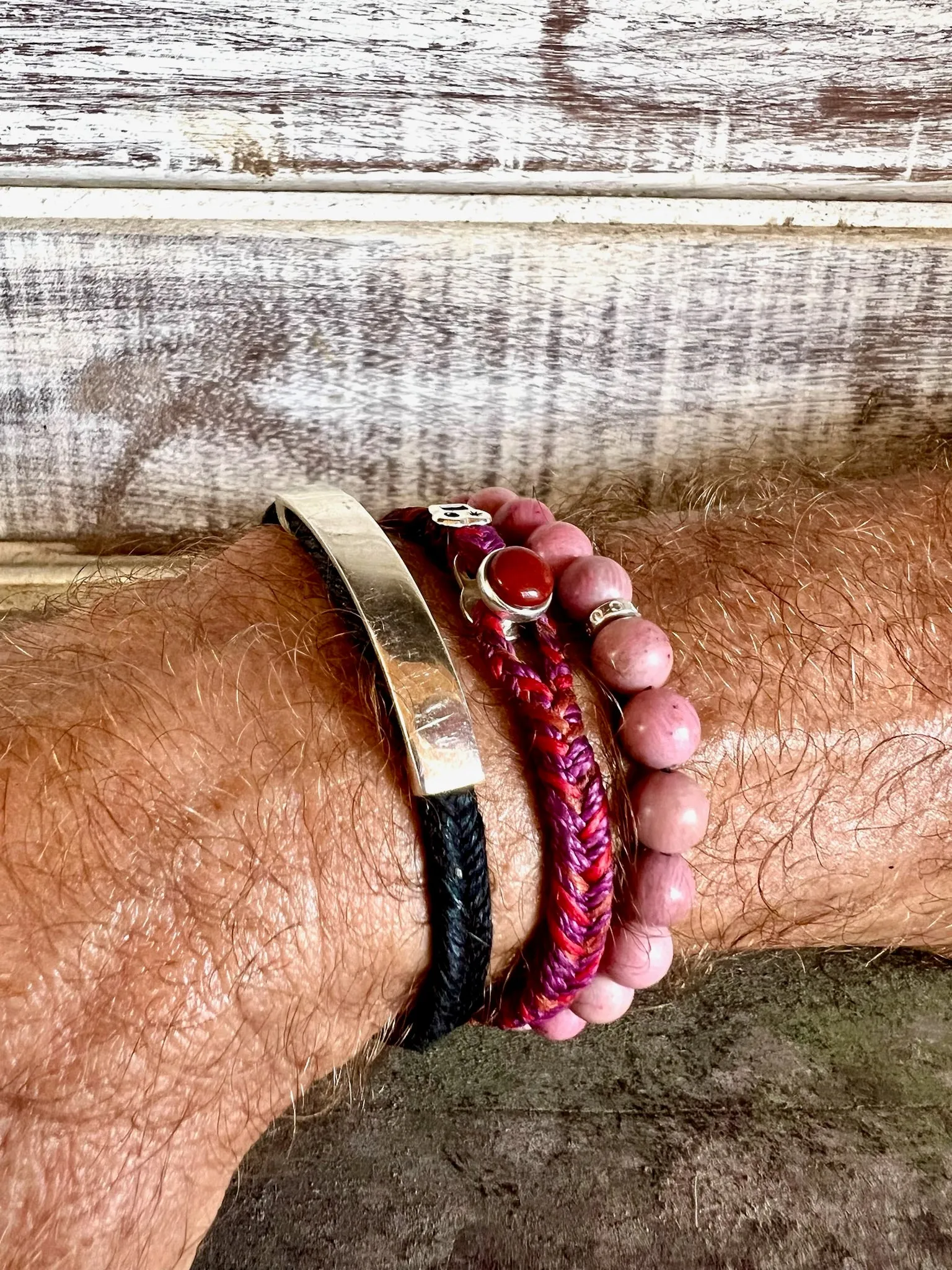 Rockaway Bracelet in Matte Rhodonite