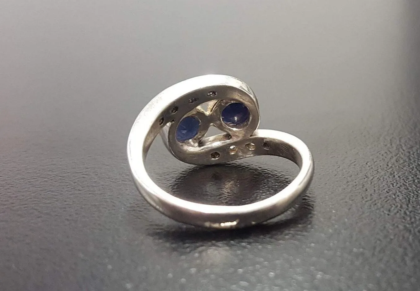 Sapphire Vintage Ring - Two Stone Ring - Natural Sapphire Ring