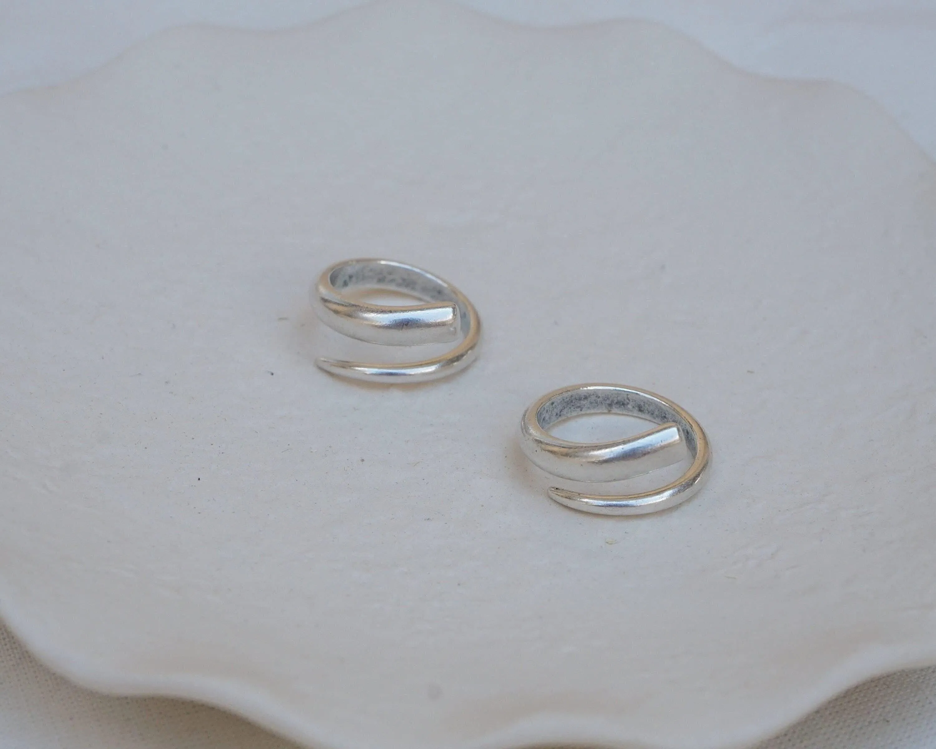 Silver Soft Open Twisted Ring