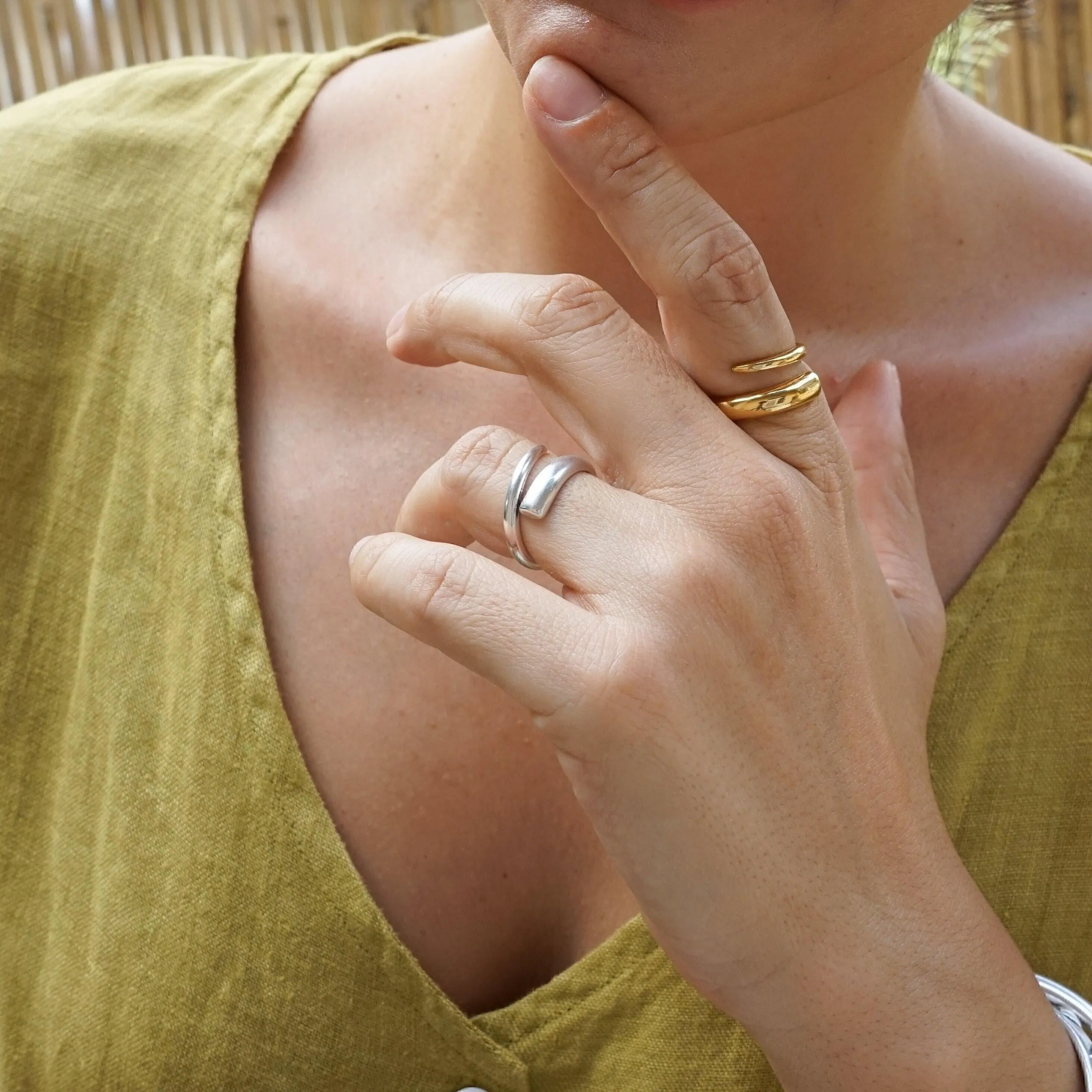 Silver Soft Open Twisted Ring