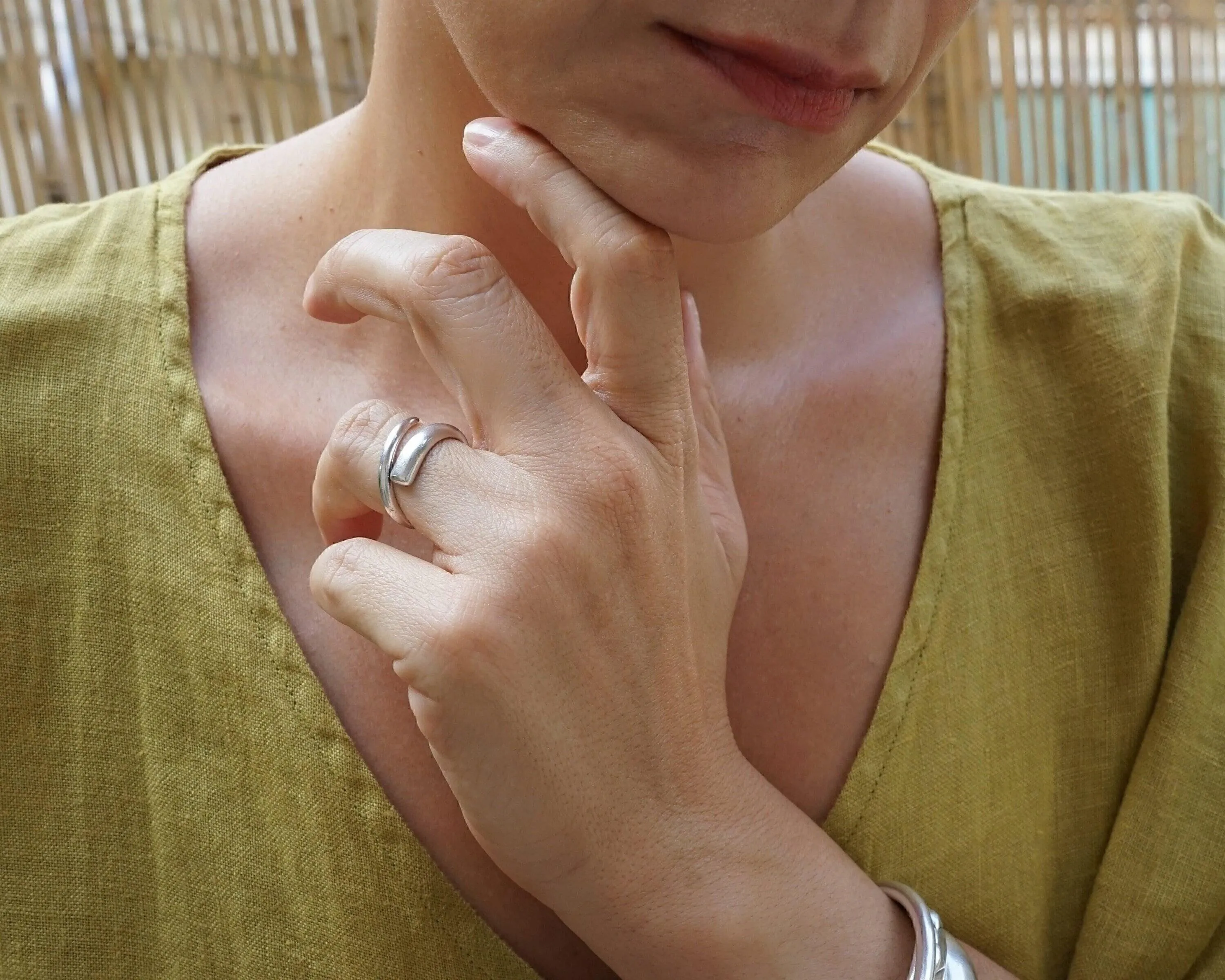 Silver Soft Open Twisted Ring
