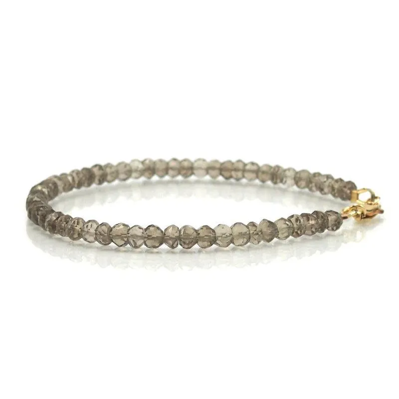Smokey Quartz Bracelet with Gold Filled Lobster Clasp
