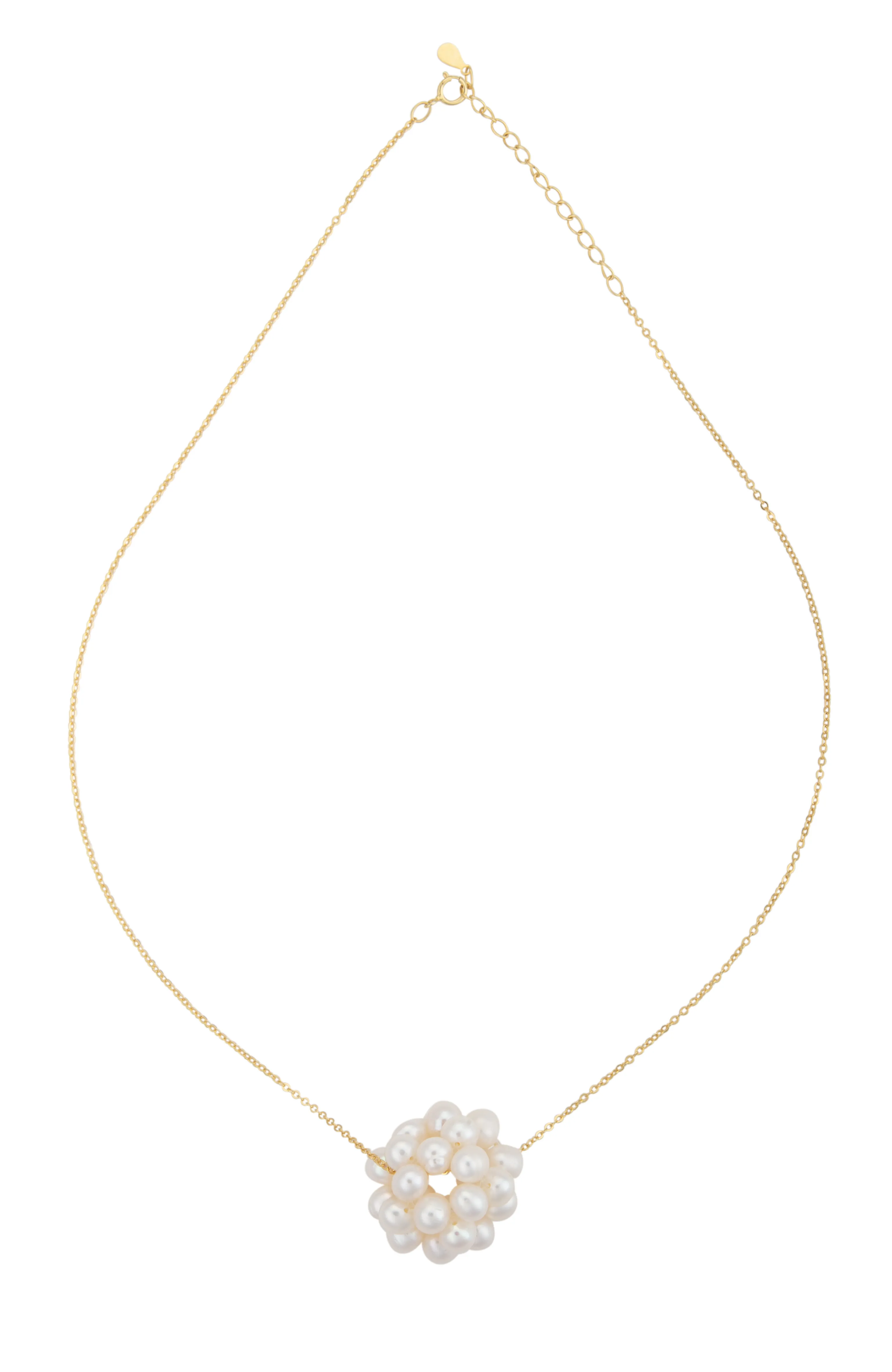 Snowball cluster pearl necklace