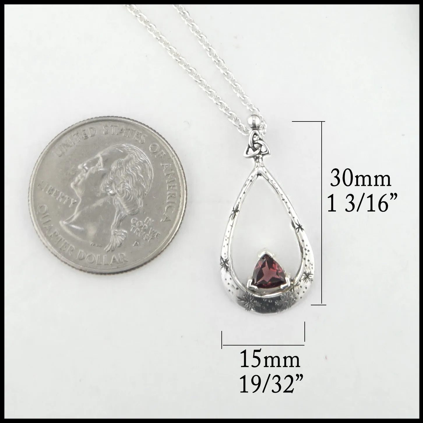Snowflake Rhodolite Garnet Pendant