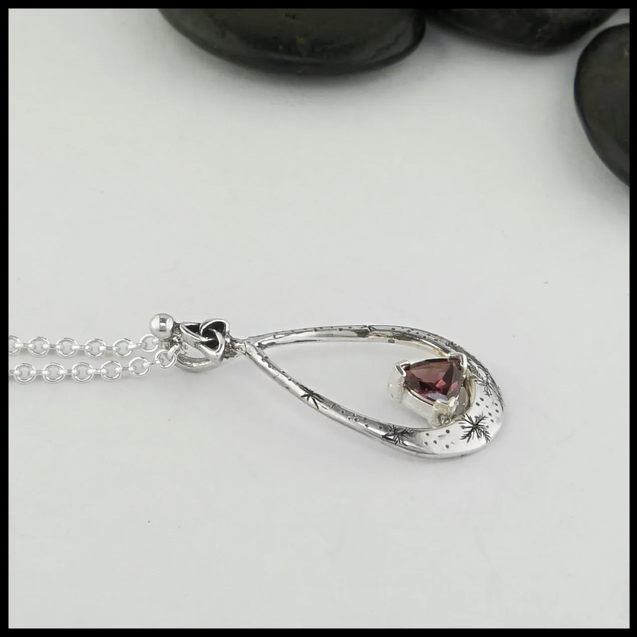 Snowflake Rhodolite Garnet Pendant