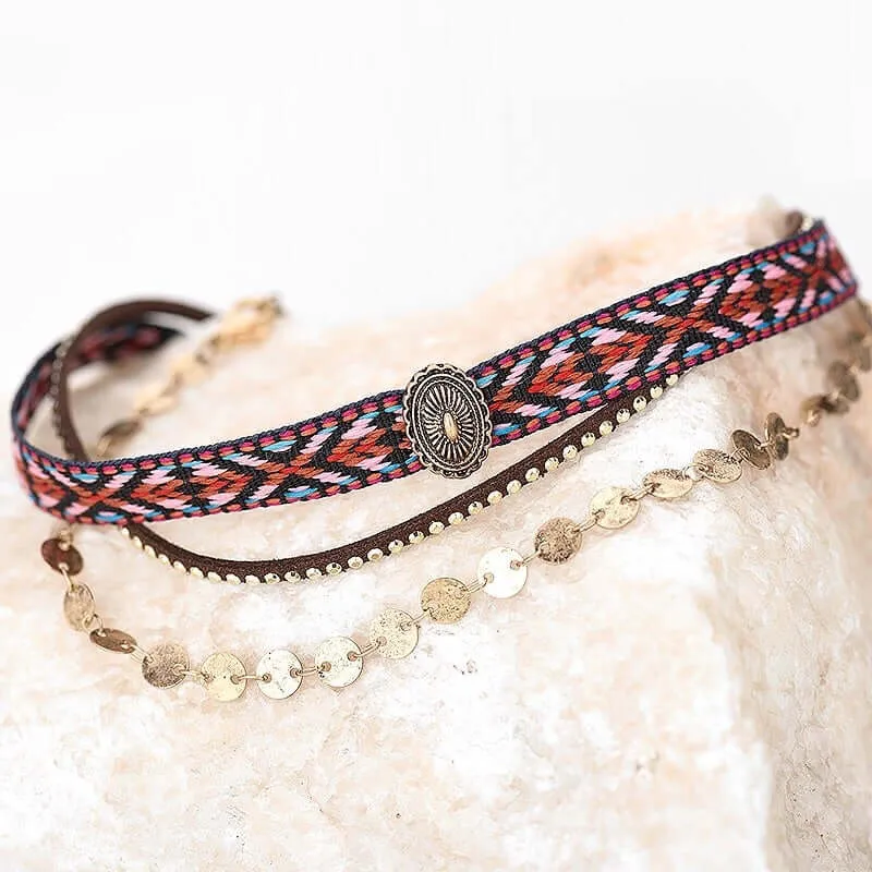 Southwestern Suede Choker Set