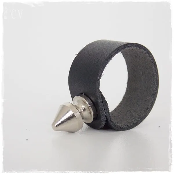 Spike Leather Ring