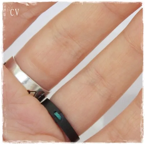 Stackable Dainty Leather Ring